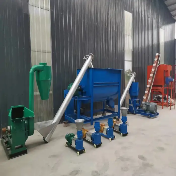 ISO 9001 Poultry feed mill mixer with crusher for animal(1000KG /H)