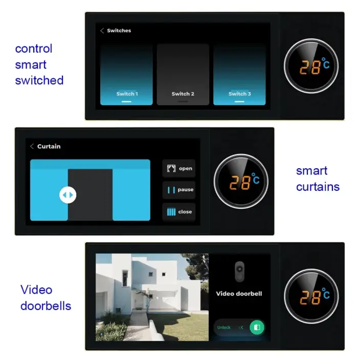 Tuya Smart Home Control System WiFi Multi-function Touch Screen Zigbee Gateway BLE In-wall Central Control Switch Panel