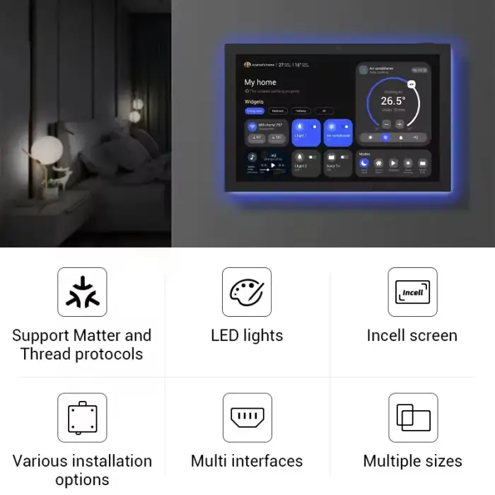 smart home assistant 15.6 inch capacitive touch screen inwall mount AIO Android POE tablet with LED lights