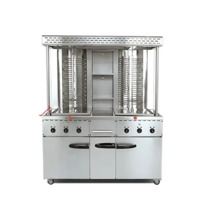 Automatic BBQ Grill Machine Rotary Vertical Kebab Skewer And Grilling Machine for Steak