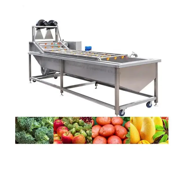 Commercial Fruit Washing Machine Vegetable Air Bubble Washer Vegetable Lettuce Cabbage Leaf Cleaning Machine Processing Line