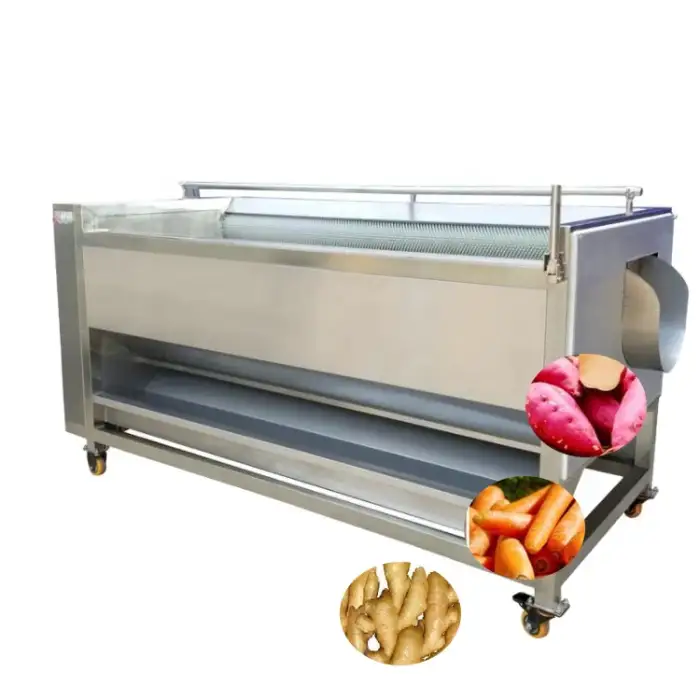 Small Industry Vegetable Processing Machines Brush Cleaning Peeling Machine