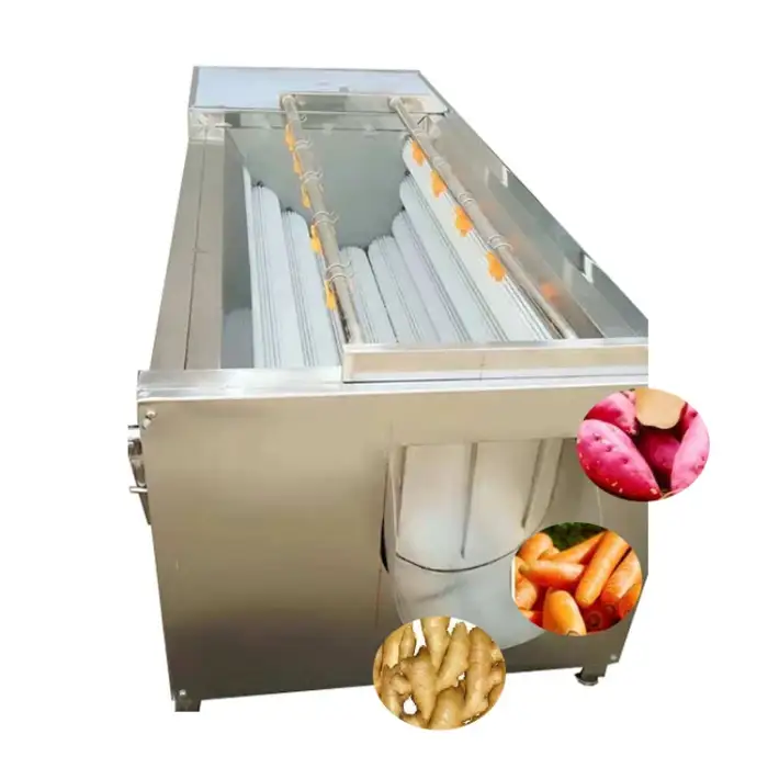 Small Industry Vegetable Processing Machines Brush Cleaning Peeling Machine