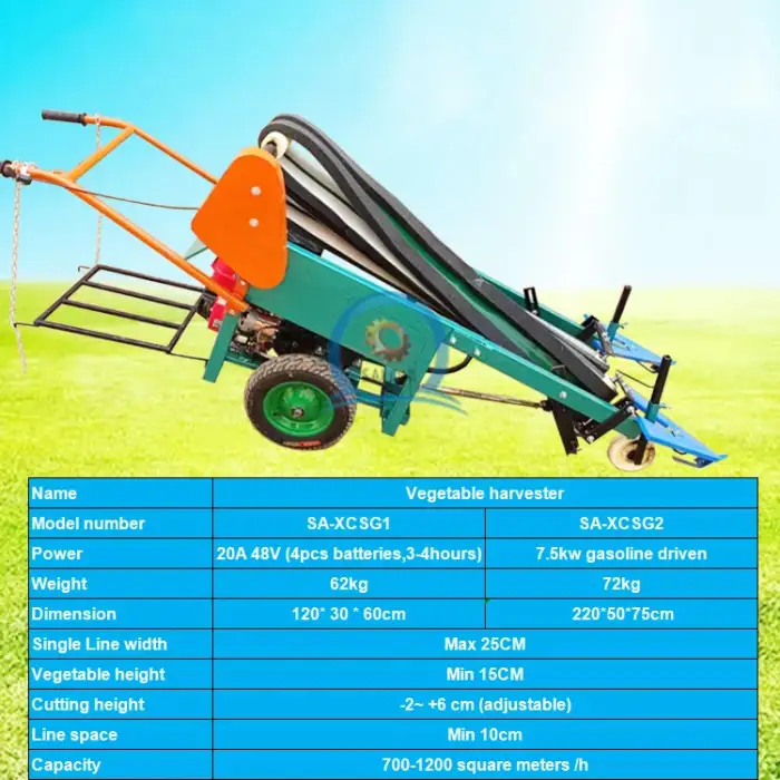 durable walking type leafy vegetable harvester machine dill okra green spring onion reaper for farm