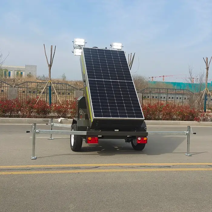 Portable solar light solar trailer solar light tower Mobile illuminated lighthouse for sale