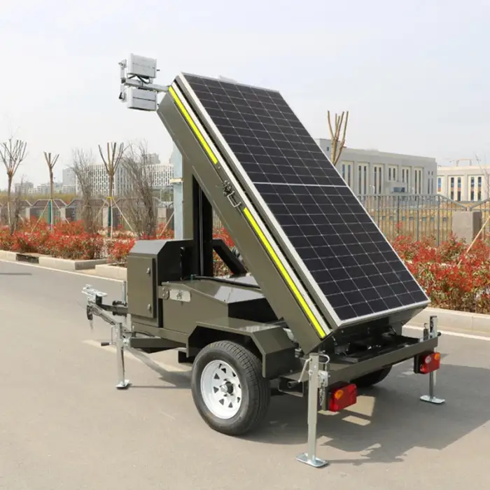 Portable solar light solar trailer solar light tower Mobile illuminated lighthouse