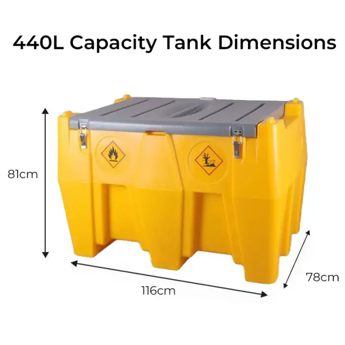 240L 480L Portable Fuel Gasoline Diesel Tank with Automatic Dispensing Nozzle For On-Site Refueling