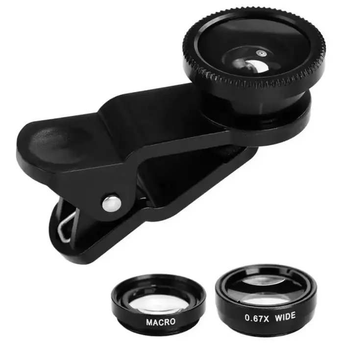 3-in-1 Wide Angle Macro Fisheye Lens Camera Kits Mobile Phone Fish Eye Lenses