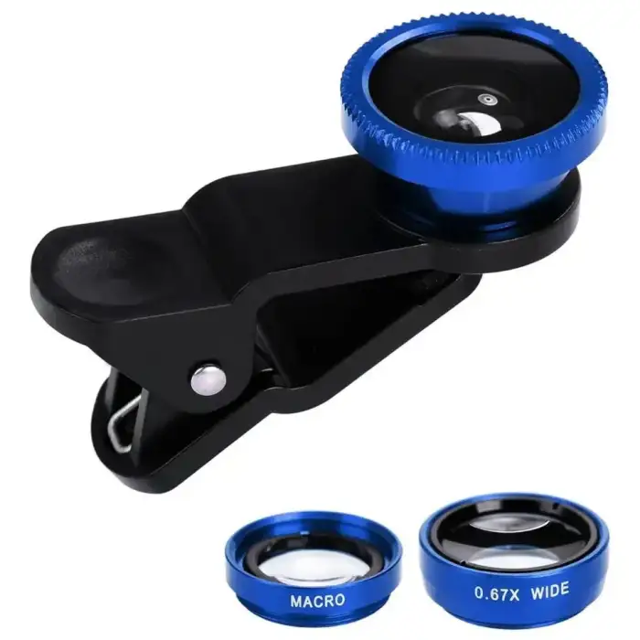 3-in-1 Wide Angle Macro Fisheye Lens Camera Kits Mobile Phone Fish Eye Lenses