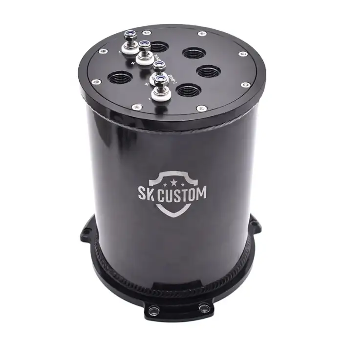 SK CUSTOM Universal 2.8L Aluminum Fuel Surge Tank Fuel Tank For Twin Fuel Pump