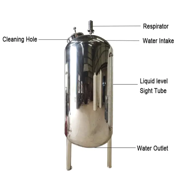 Vertical Custom 2T Stainless Steel Fixed Storage Tank Fuel Tank Storage Water Storage Container Tank