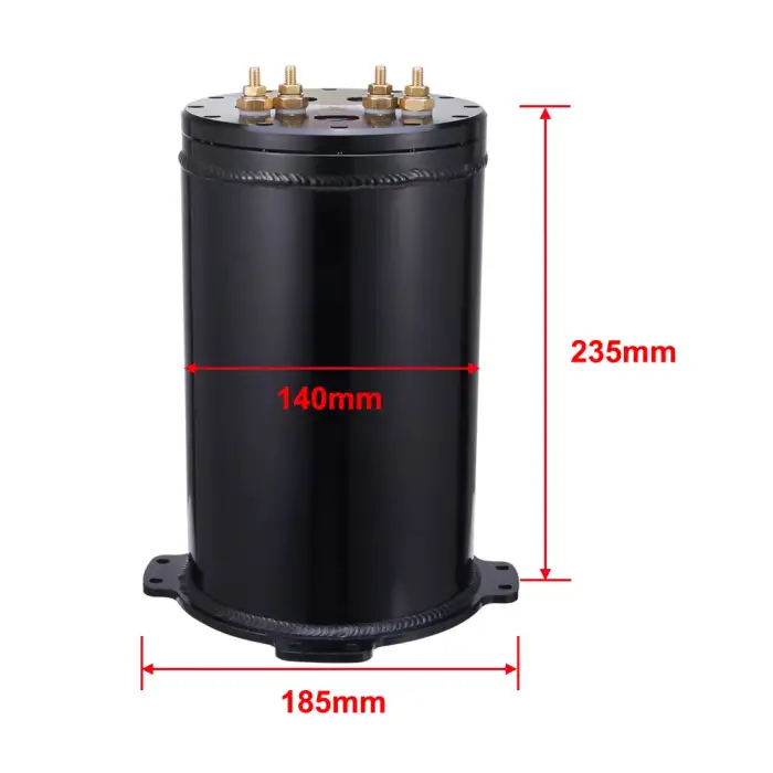 Kyostar Universal 2.8L Aluminum Fuel Surge Tank for 8AN Ports Twin 40mm Fuel Pumps