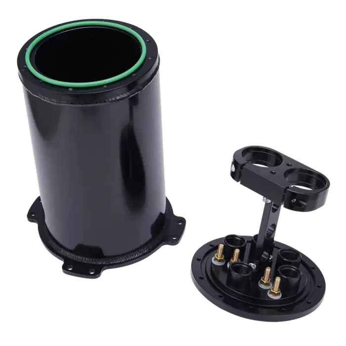 Kyostar Universal 2.8L Aluminum Fuel Surge Tank for 8AN Ports Twin 40mm Fuel Pumps