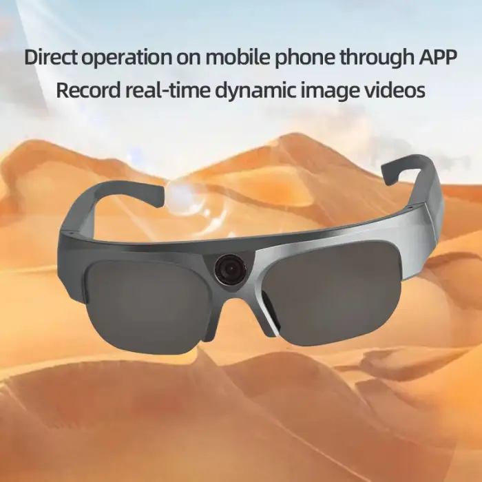 Multi-function Wireless WiFi Smart Connected App Camera Sunglasses Half Frame Earphone Bluetooth UV400 Nylon Lenses Sunglasses