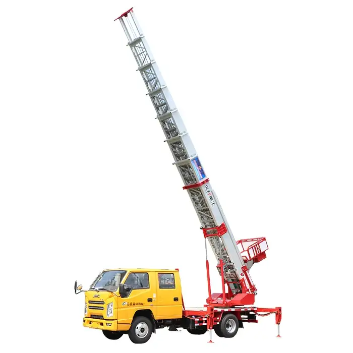 32m ladder truck with telescopic arm is easy to operate, used for orchard picking, building rescue and moving