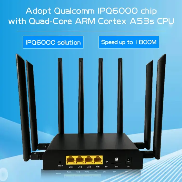 Openwrt 1800Mbps WiFi 6 4G 5G WiFi Routers With Sim Card