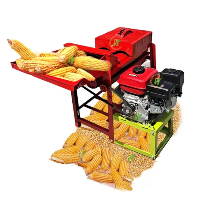 corn husker and corn threshing machine