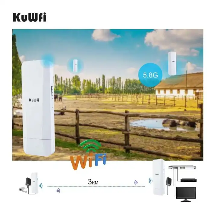 5KM gigabit high speed outdoor point to point wireless wifi 5G 900Mbps long range wireless bridge