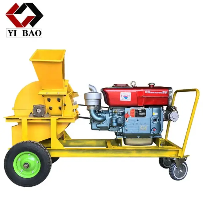 Diesel Powered Mobile Wood Crushers Efficient Wood Chipping Machine with Motor for Manufacturing Plants