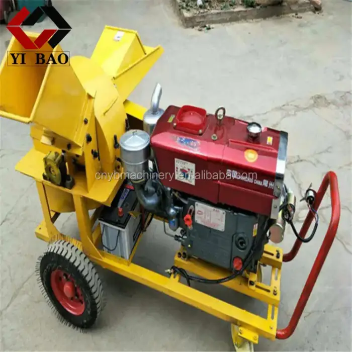 Diesel Powered Mobile Wood Crushers Efficient Wood Chipping Machine with Motor for Manufacturing Plants