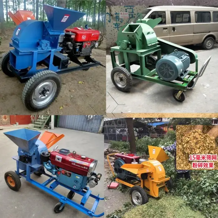 Diesel Powered Mobile Wood Crushers Efficient Wood Chipping Machine with Motor for Manufacturing Plants