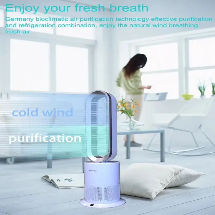 Household ion air purification remove formaldehyde disinfection cycle remote control cooling and warming bladeless fan