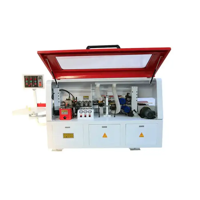 Semi-automaticordable and edge banding woodworking machine