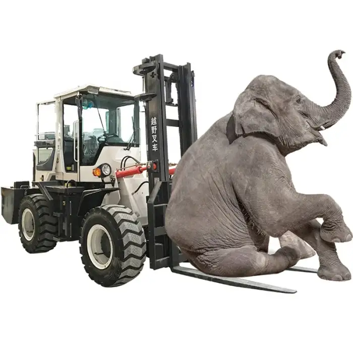 telehandler equipped small rough terrain forklift machine 5 ton with canton fair promotion