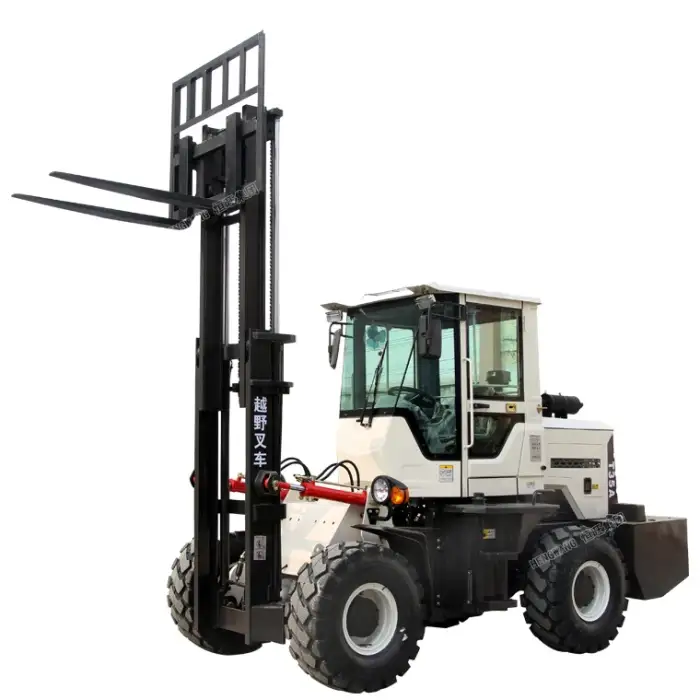 telehandler equipped small rough terrain forklift machine 5 ton with canton fair promotion