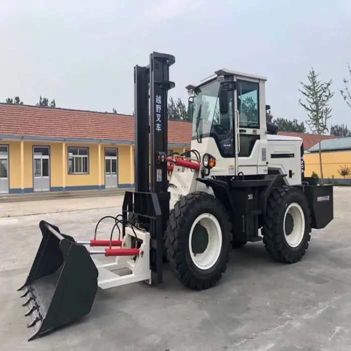 telehandler equipped small rough terrain forklift machine 5 ton with canton fair promotion