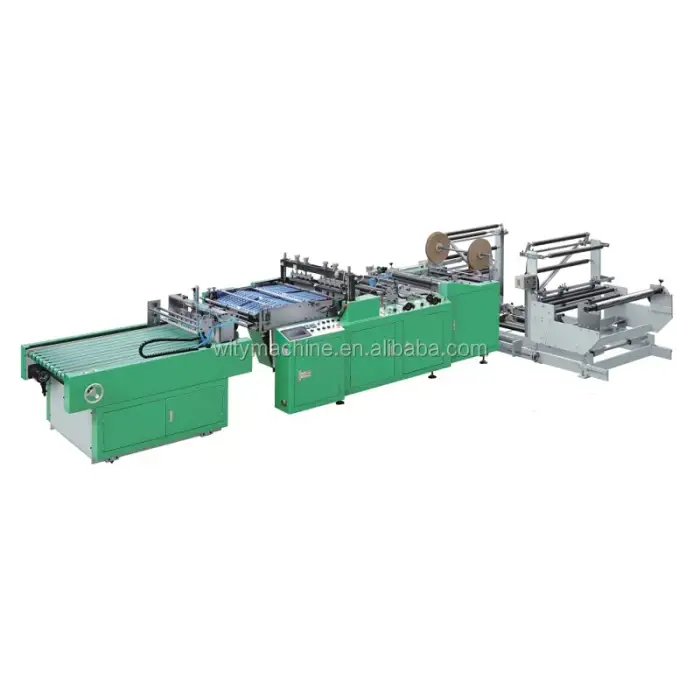 High speed double lines side sealing bag making machine