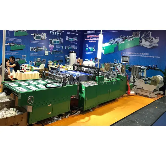 High speed double lines side sealing bag making machine