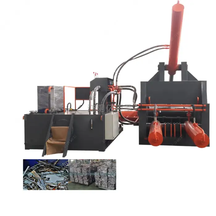 Hydraulic metal scrap recycling machine