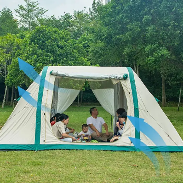 Nature hike outdoor camping two bedroom family tent