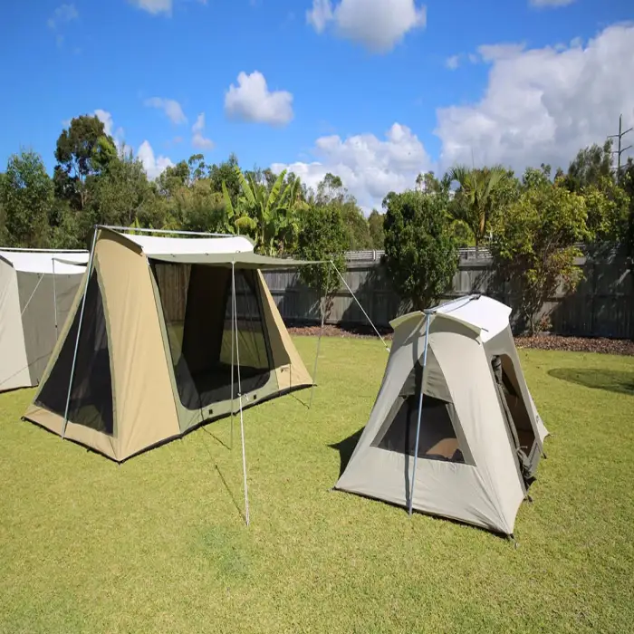 Luxury glamping waterproof cotton canvas spring bar flex bow tent