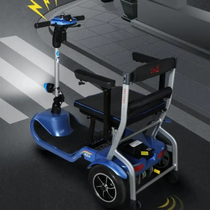 Lightweight Foldable Four-Wheel Electric Scooters for Elderly Power-Assisted Boarding Airplanes Walker Rollator