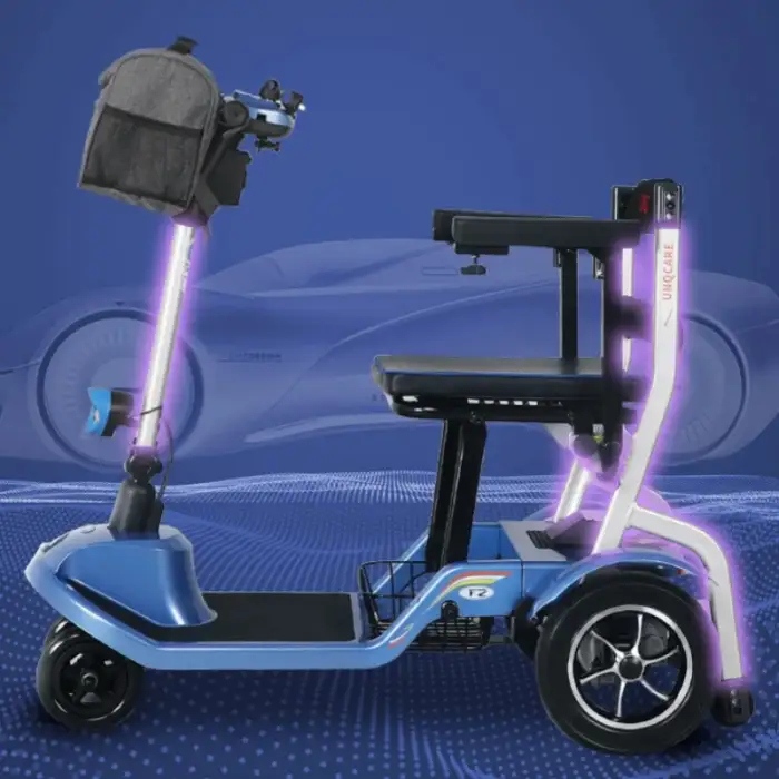 Lightweight Foldable Four-Wheel Electric Scooters for Elderly Power-Assisted Boarding Airplanes Walker Rollator