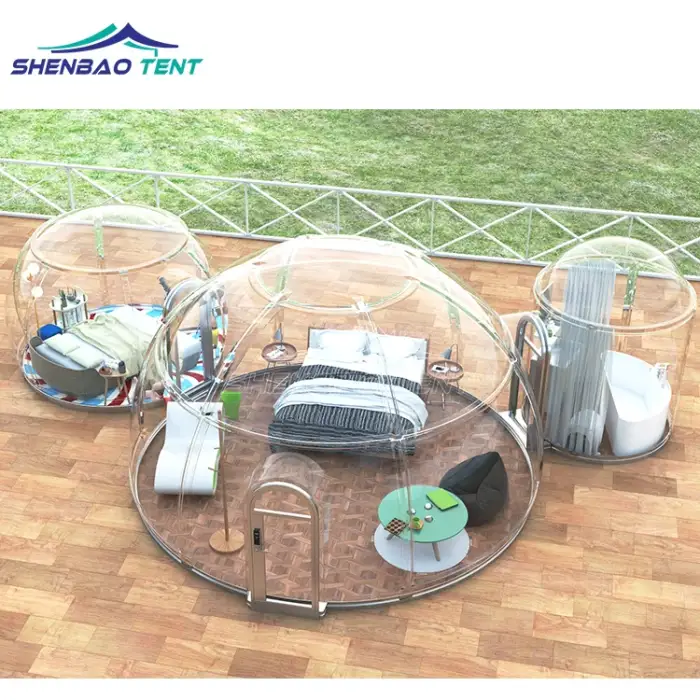 Natural cultural tourism eco transparent prefab dome house tent