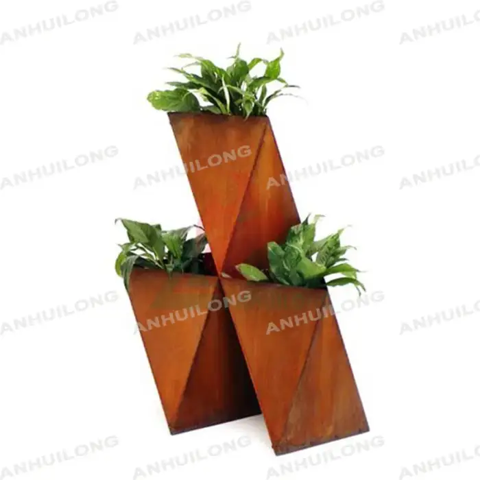 rust corten steel flower pots garden buildings planter garden products