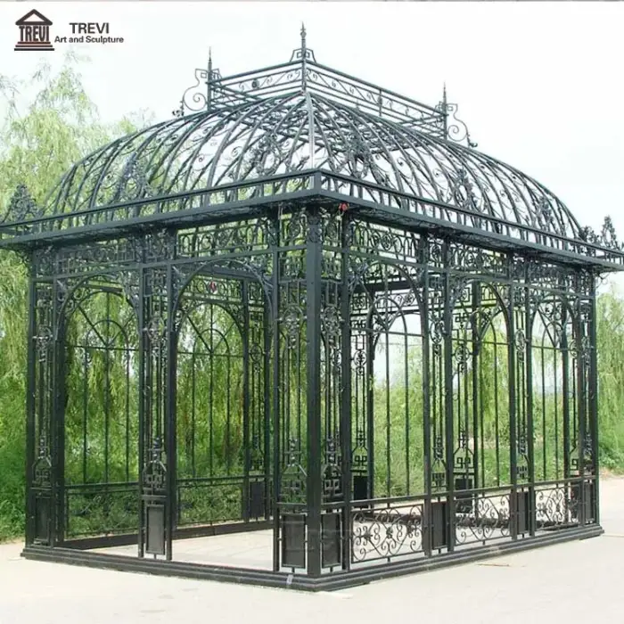 Delicate Outdoor Custom ggreenhouse Garden Cast Iron Gazebo for Sale