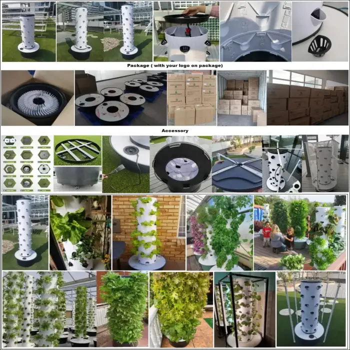 Hydroponic Growing System Kit -Indoor Garden and Outdoor Garden Kit, Hydroponic Vegetable Tower,48 Pods,with Pump System,White