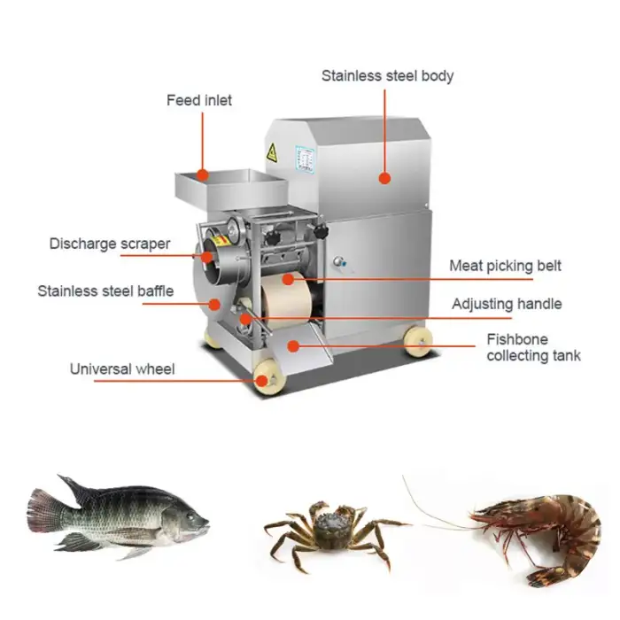 Automatic Deboner Milkfish Bone Separator Fishbone Removal Crab Meat Fish Deboning Machine