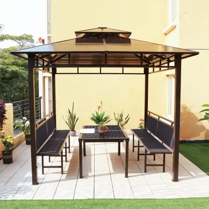 garden pavilion Galvanized Steel Luxury Garden Gazebo Pergola Waterproof Aluminium garden Party Gazebo for patio park