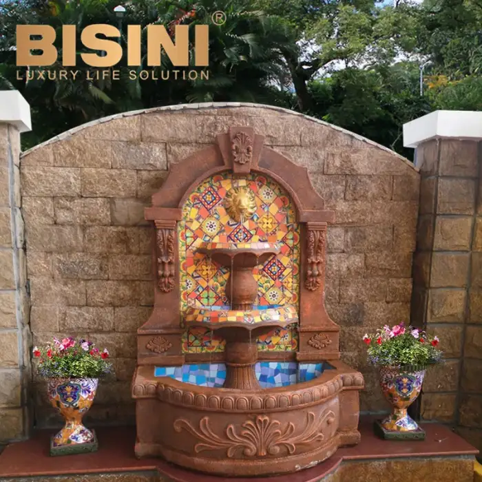 Decorative Landscape Beautiful Stone And Mosaic Garden Water Fountain