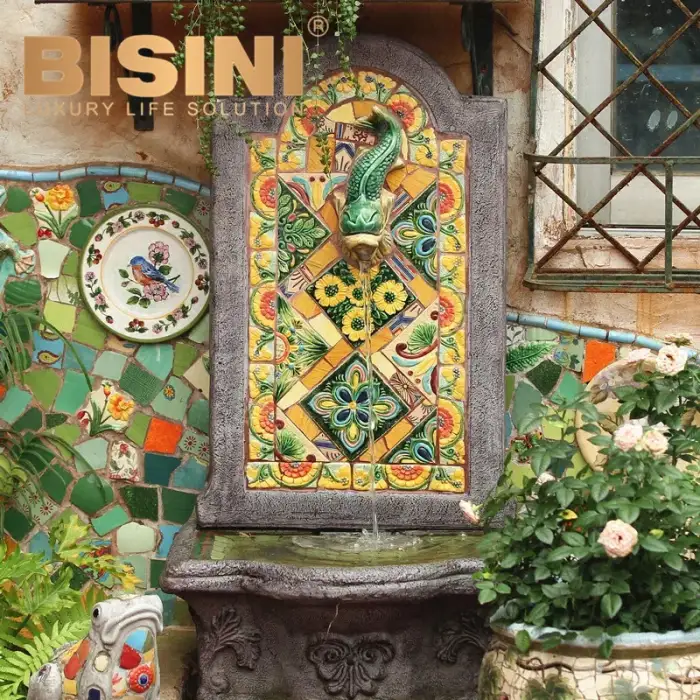 Decorative Landscape Beautiful Stone And Mosaic Garden Water Fountain