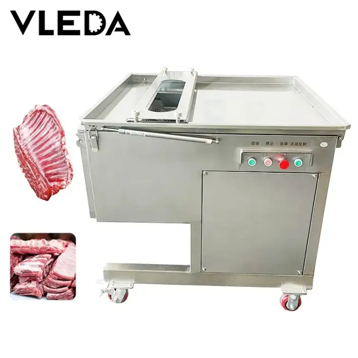 Automatic Whole Chicken &amp; Pork Ribs Cube Cutter Commercial Meat Slicer for Pig Trotters &amp; Ribs Cutting