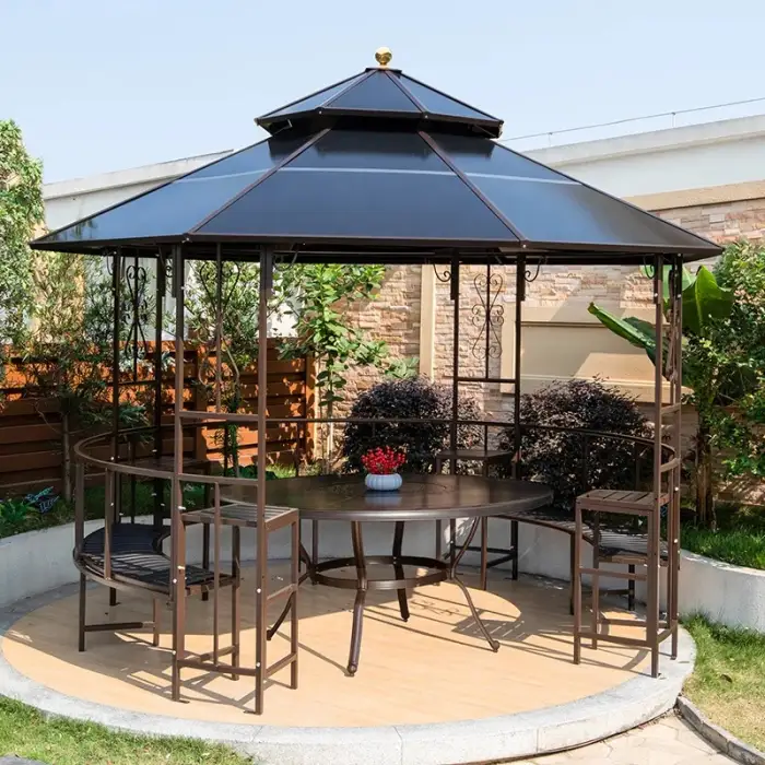 classic styles outdoor pavilion sunshade tent garden galvanized steel pergola patio courtyard villa leisure gazebo