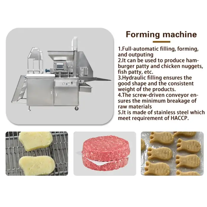 TCA high quality various shapes automatic burger party chicken nugget production line