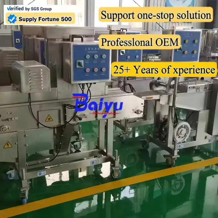 Baiyu Fully Automatic Beef and Chicken Hamburger Machine Nugget Production Line for Burger Patty Making