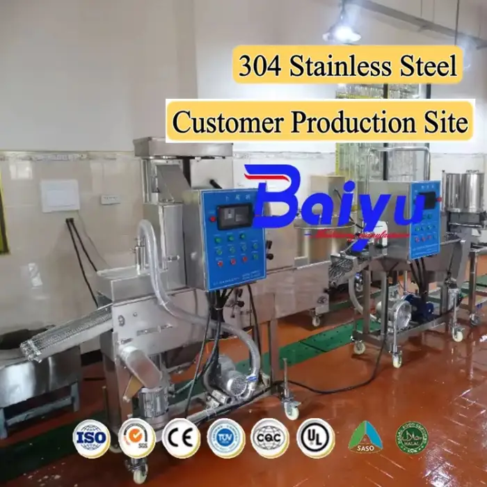 Baiyu Fully Automatic Beef and Chicken Hamburger Machine Nugget Production Line for Burger Patty Making